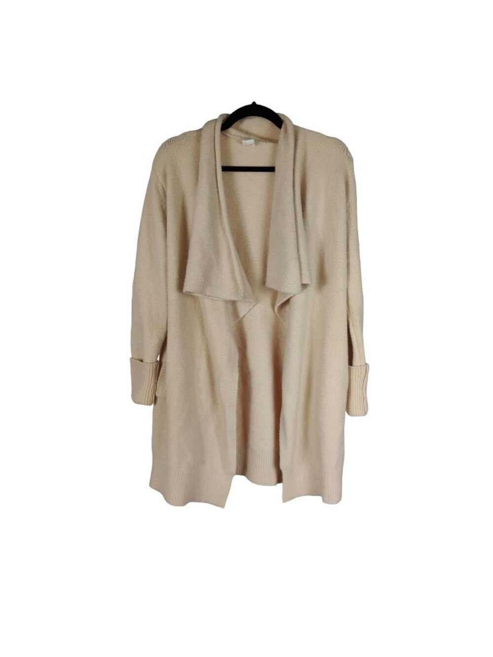 Flawless Waterfall Open Front Cardigan XS/S Cream Minimalist Capsule Lagenlook